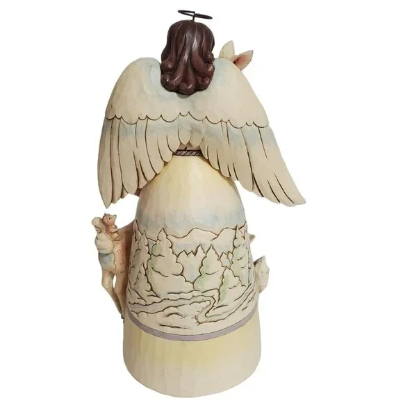 Jim Shore Christmas Angel Peace to All Woodland Animals Deer Fox Racoon Bunny - Picture 7 of 16